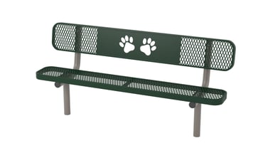 Standard UltraLeisure Dog Park Bench with Paws Design
